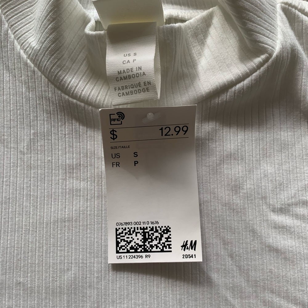 Mock neck ribbed blouse